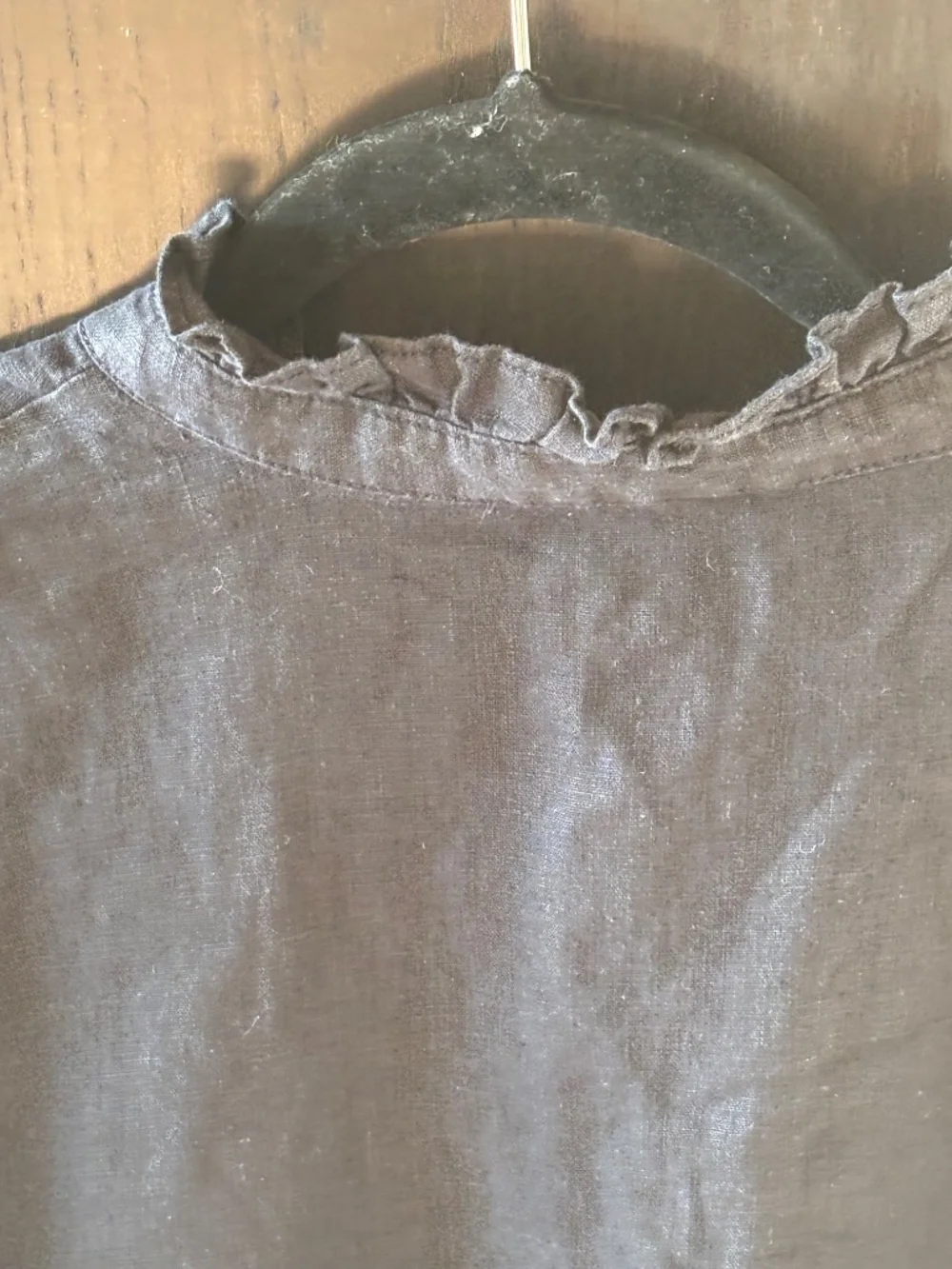 JCrew linen black short sleeve button up shirt